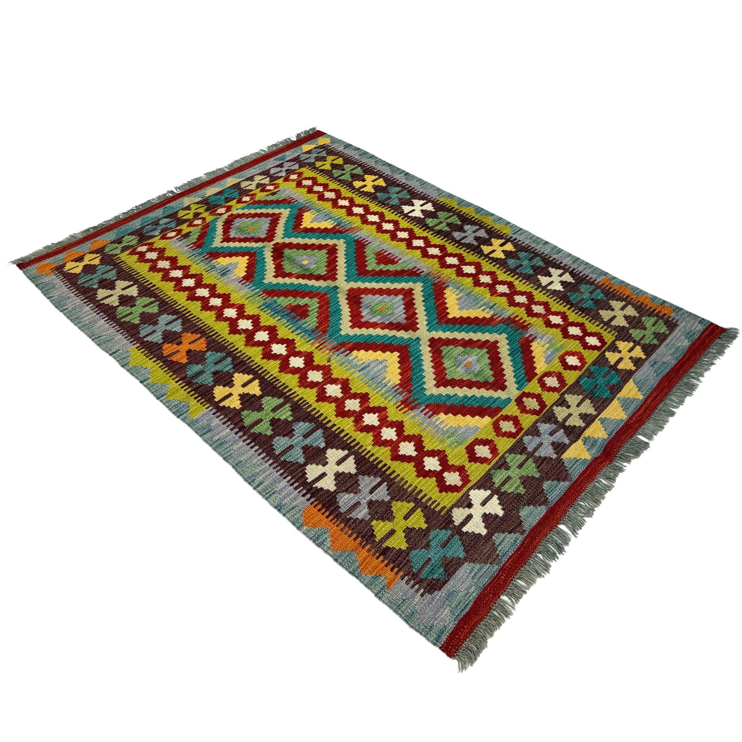 Handmade Multi Kilim Geometric 3x5 ft