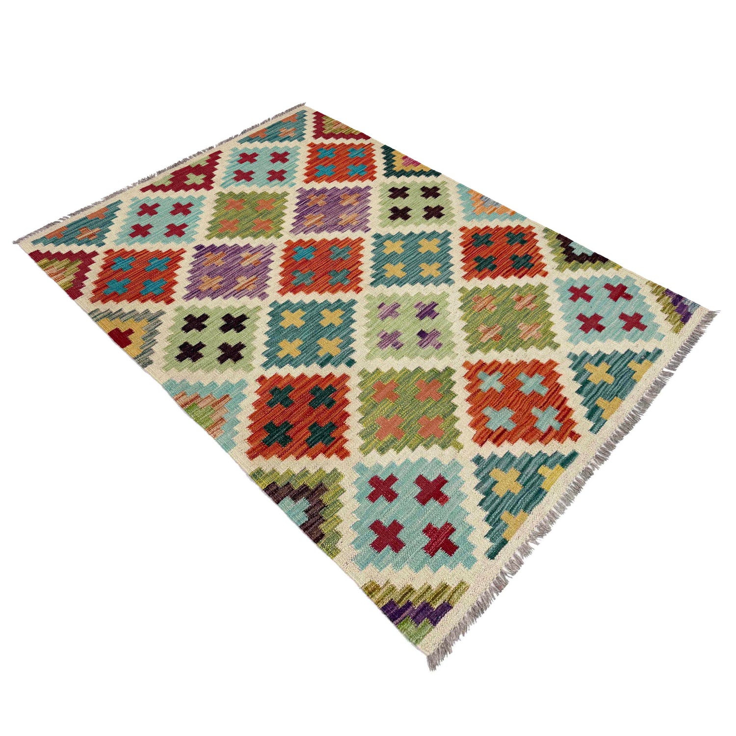 Handmade Multi Kilim Geometric 3x5 ft