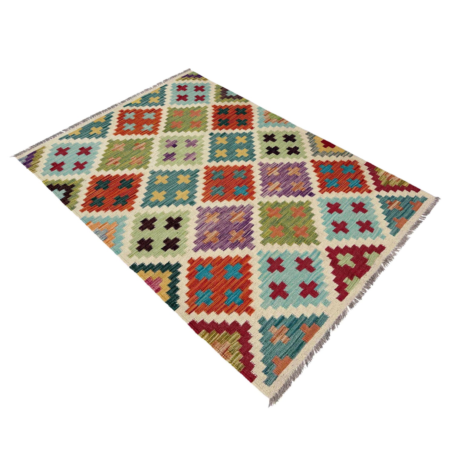 Handmade Multi Kilim Geometric 3x5 ft