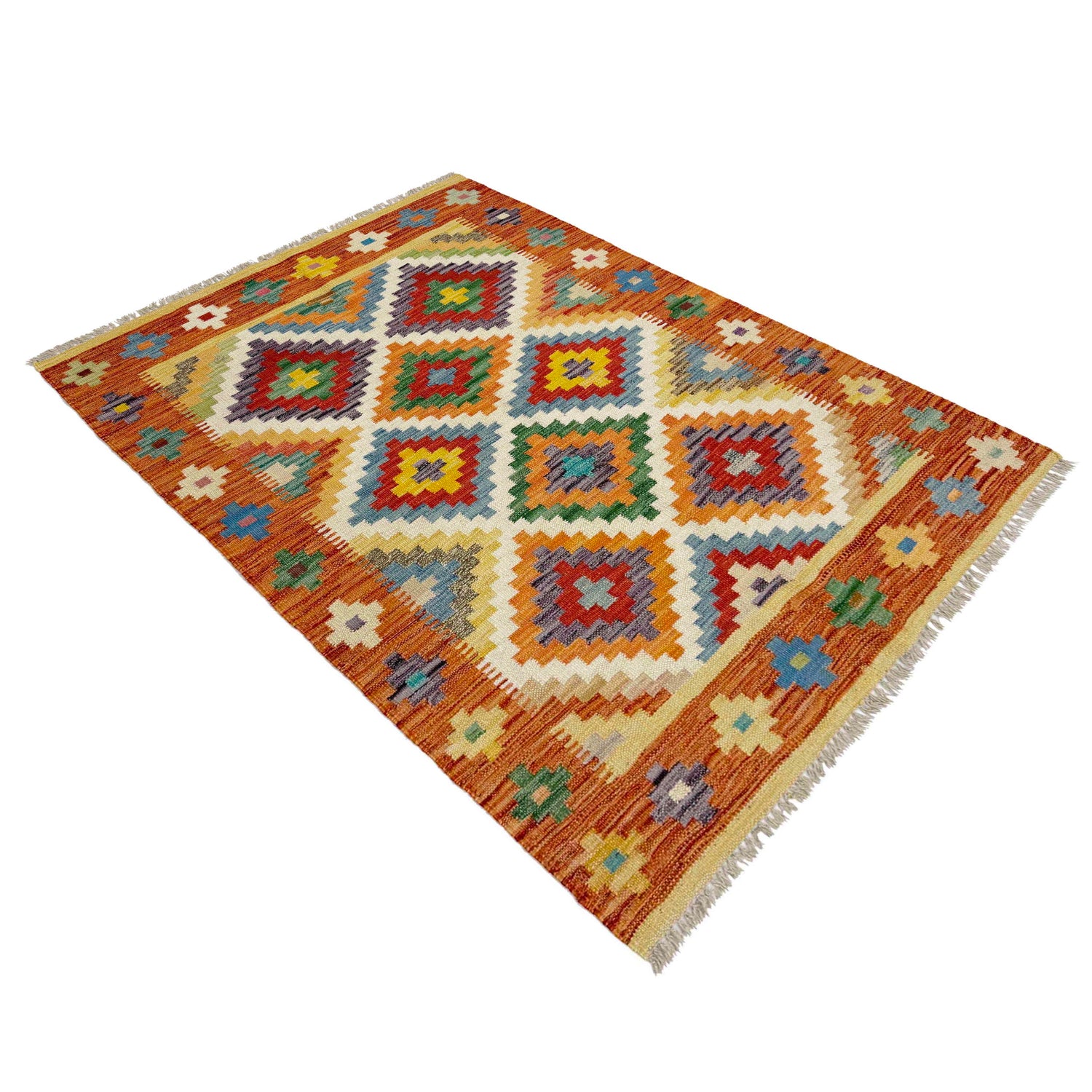 Handmade Multi Kilim Geometric 3x5 ft