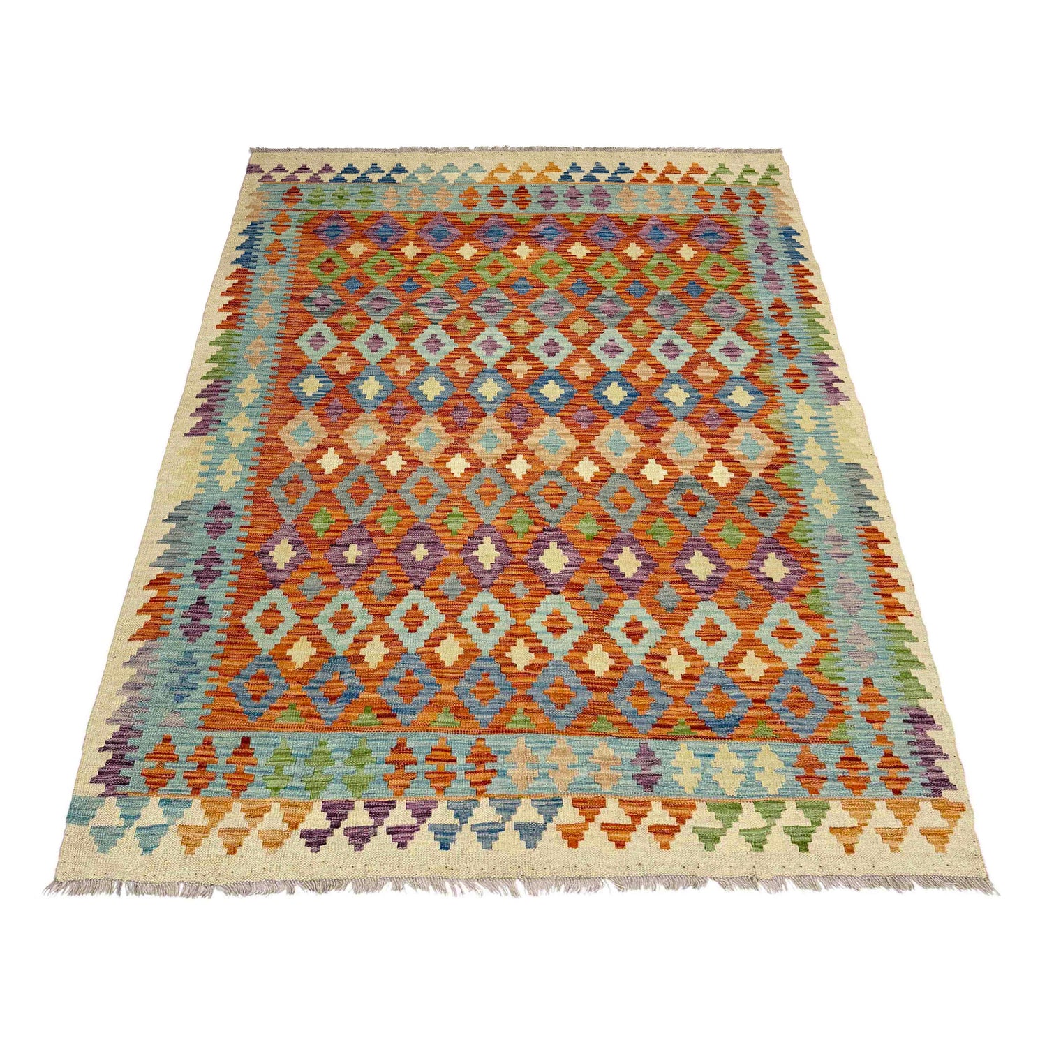 Handmade Multi Kilim Geometric 4x7 ft