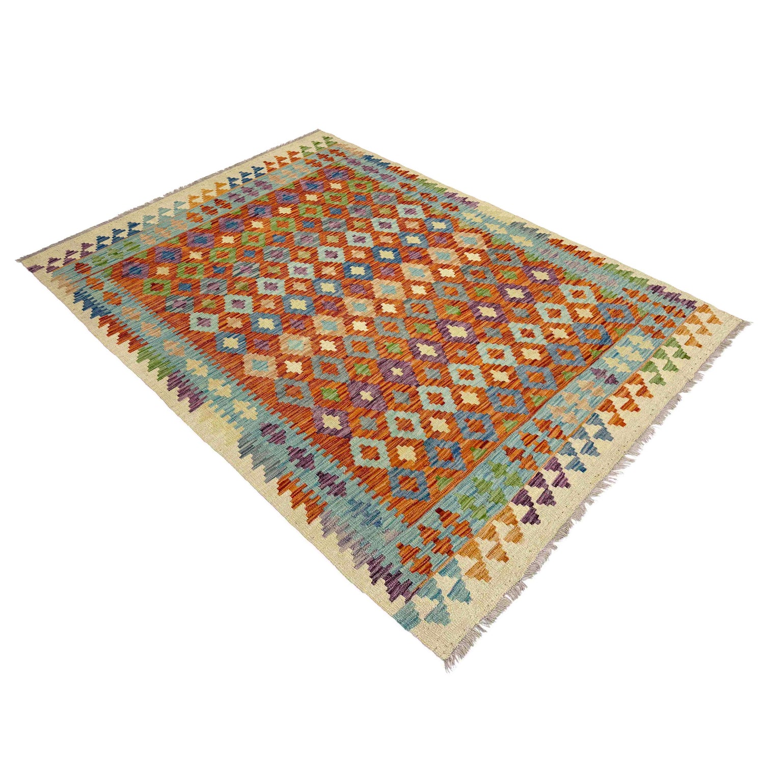 Handmade Multi Kilim Geometric 4x7 ft