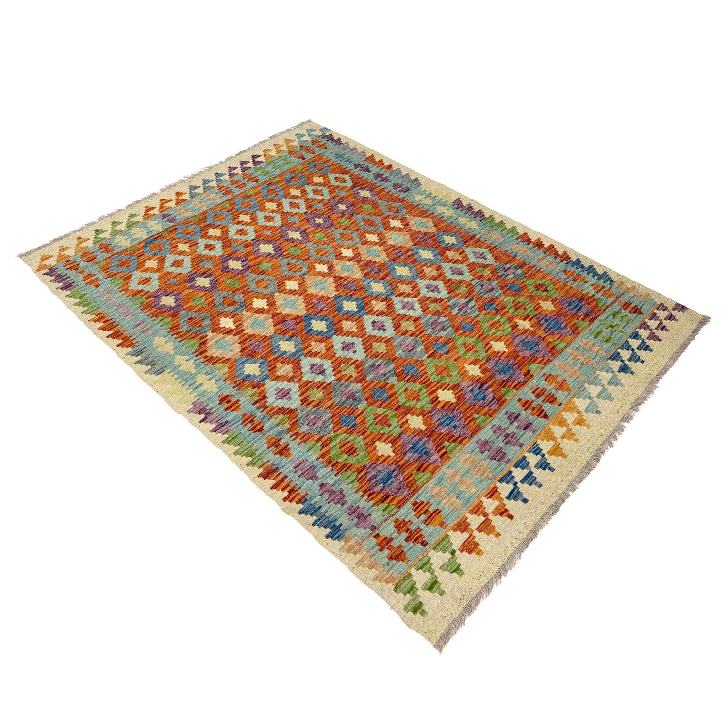 Handmade Multi Kilim Geometric 4x7 ft