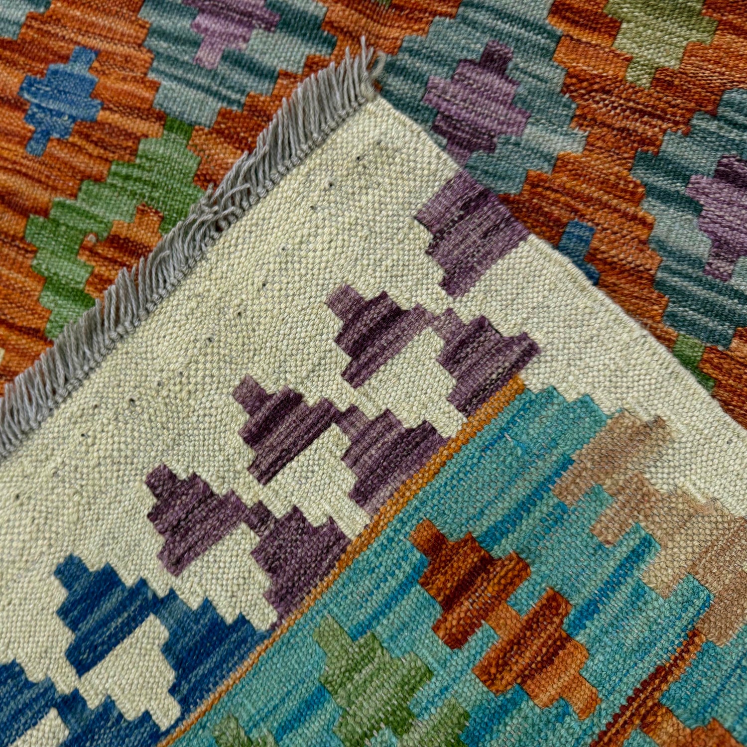 Handmade Multi Kilim Geometric 4x7 ft