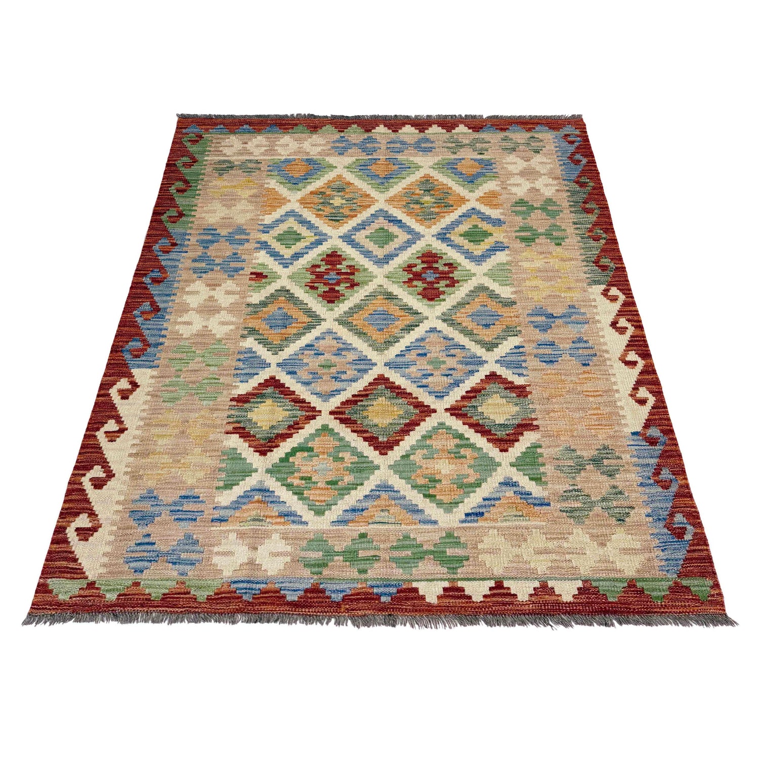 Handmade Multi Kilim Geometric 4x6 ft