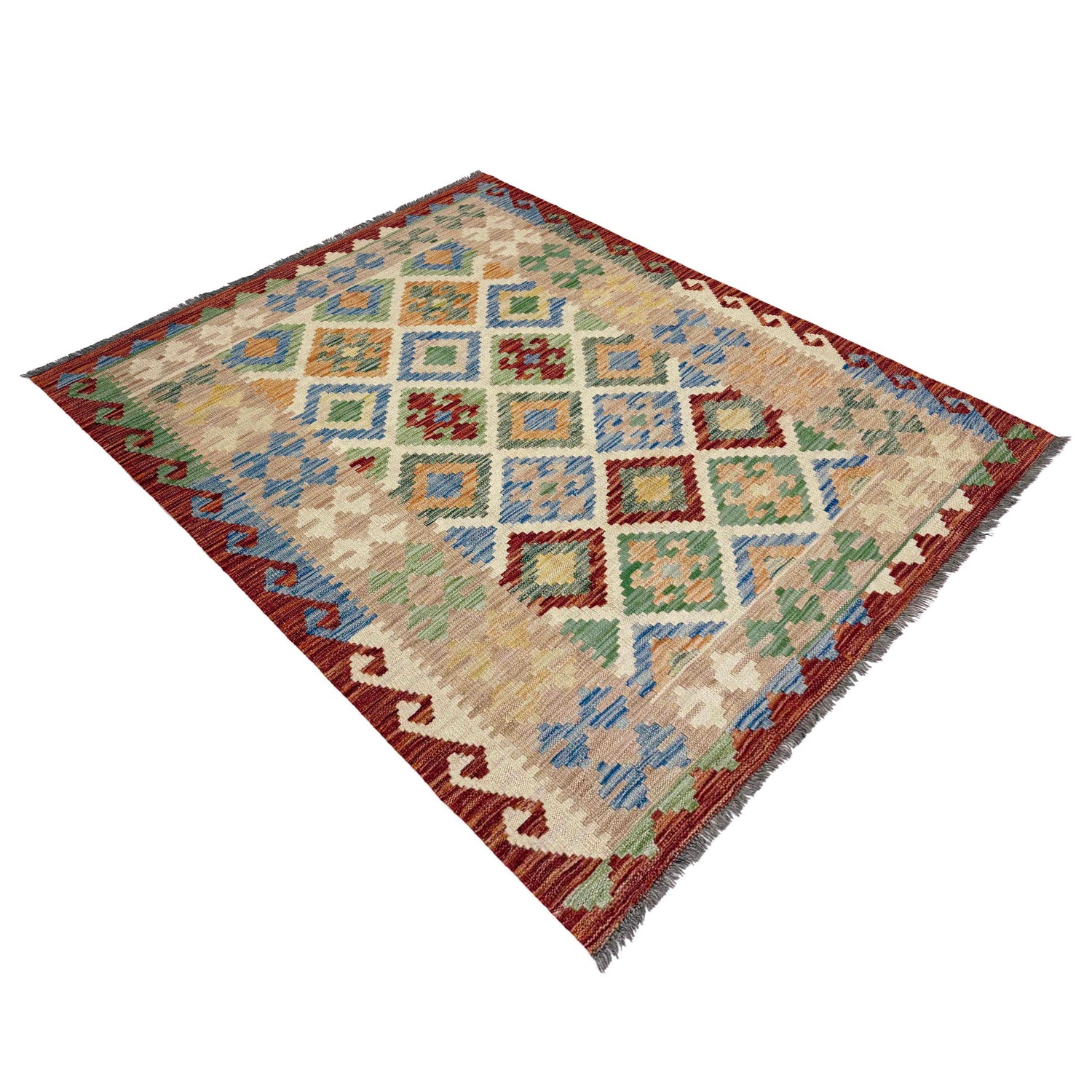 Handmade Multi Kilim Geometric 4x6 ft