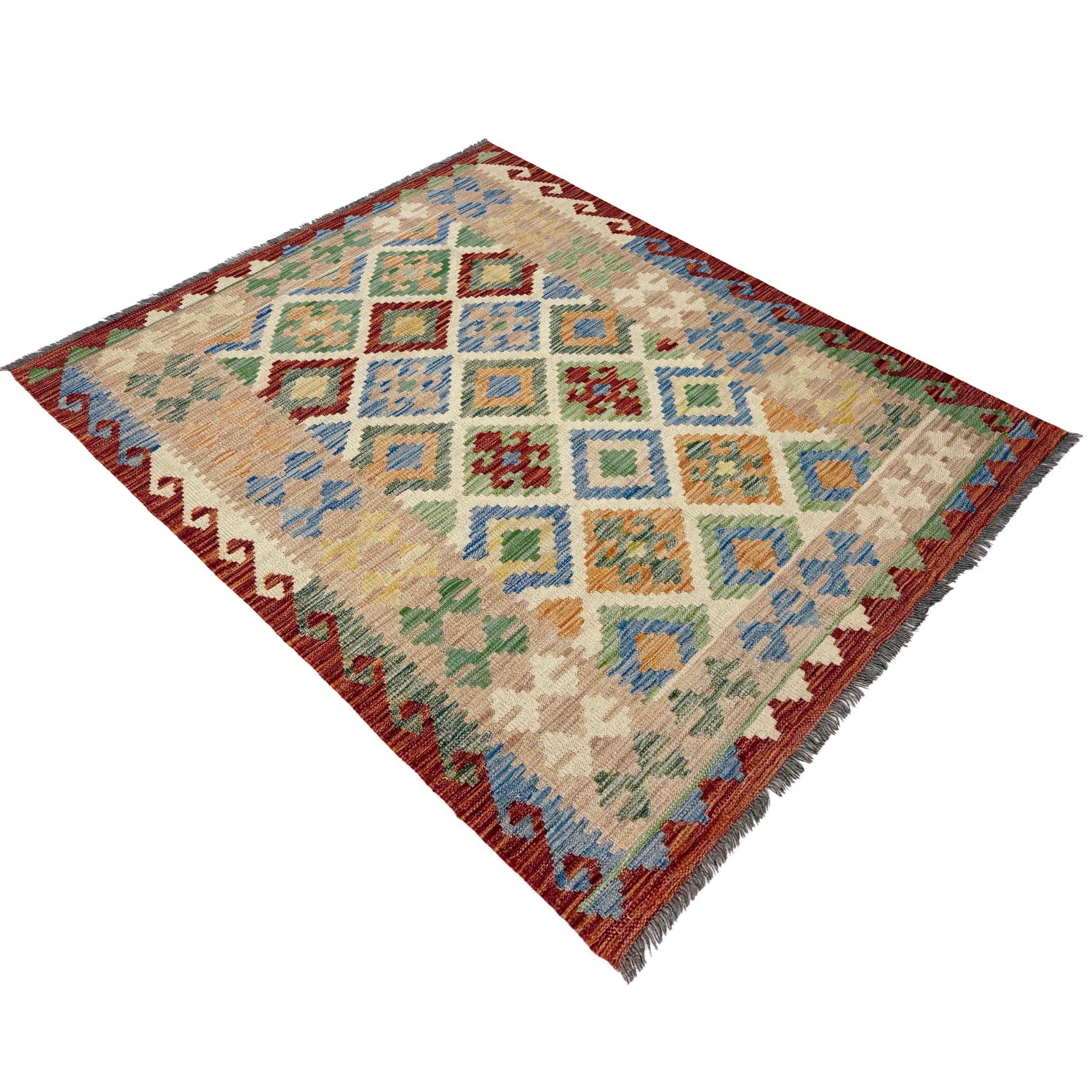 Handmade Multi Kilim Geometric 4x6 ft
