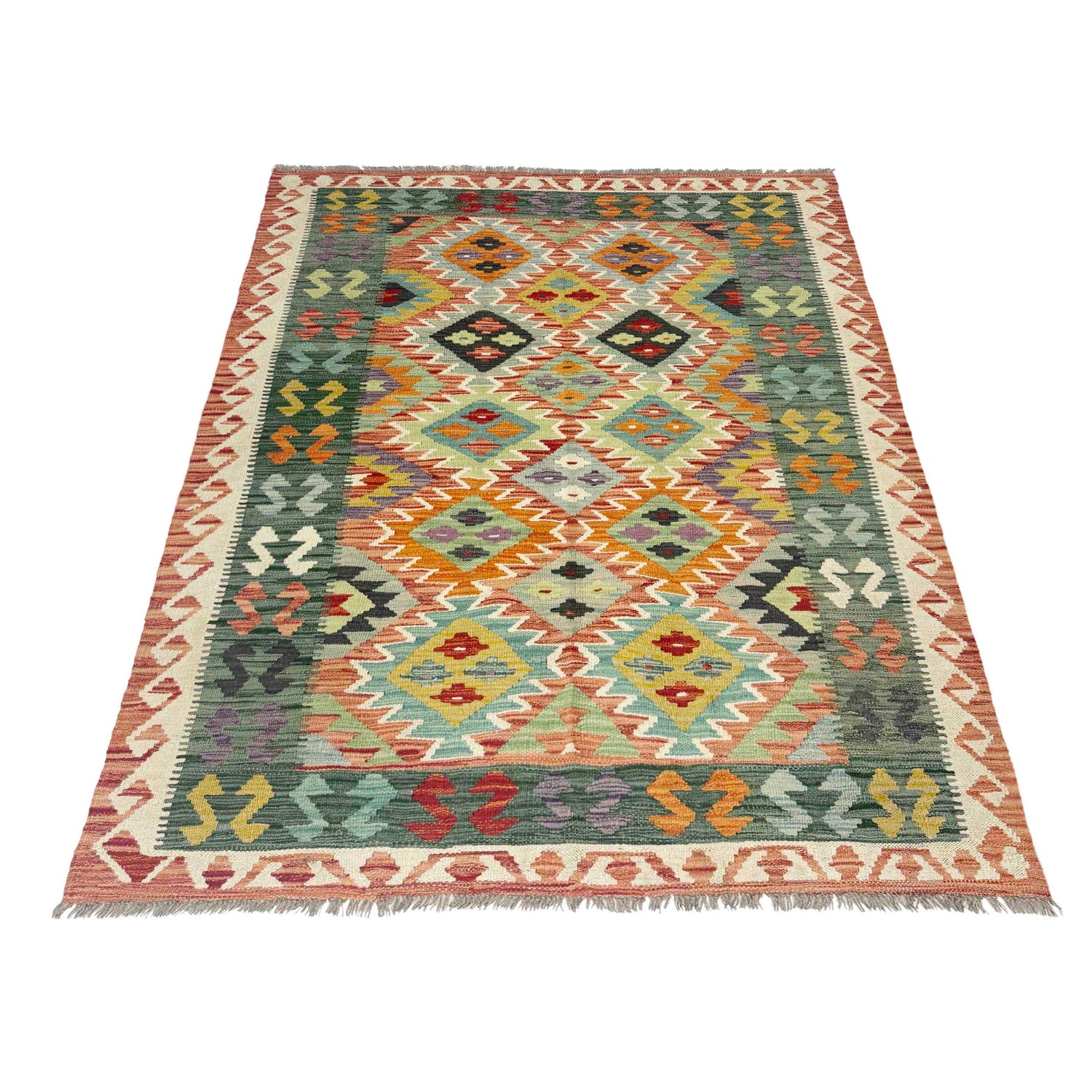 Handmade Multi Kilim Geometric 4x6 ft