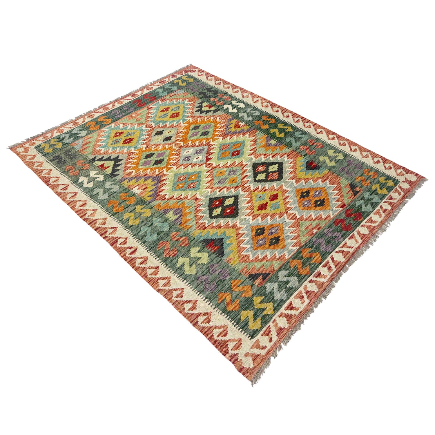 Handmade Multi Kilim Geometric 4x6 ft