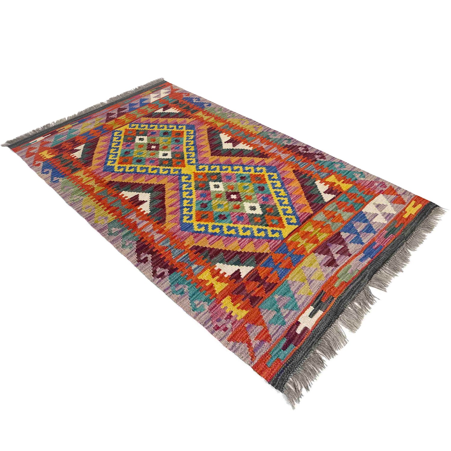 Handmade Multi Kilim Geometric 2x4 ft