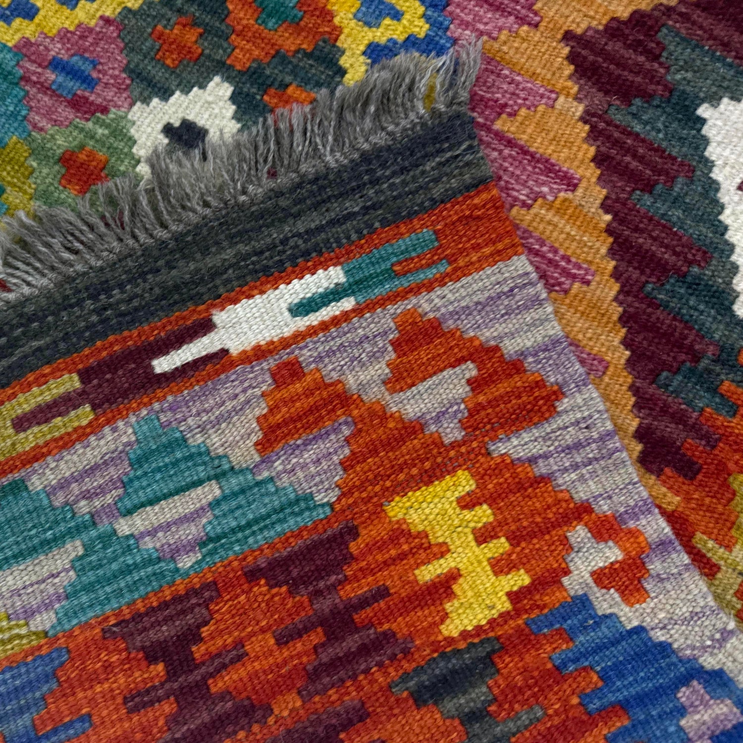 Handmade Multi Kilim Geometric 2x4 ft