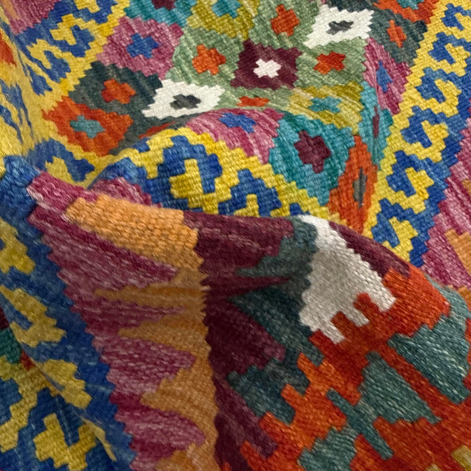 Handmade Multi Kilim Geometric 2x4 ft