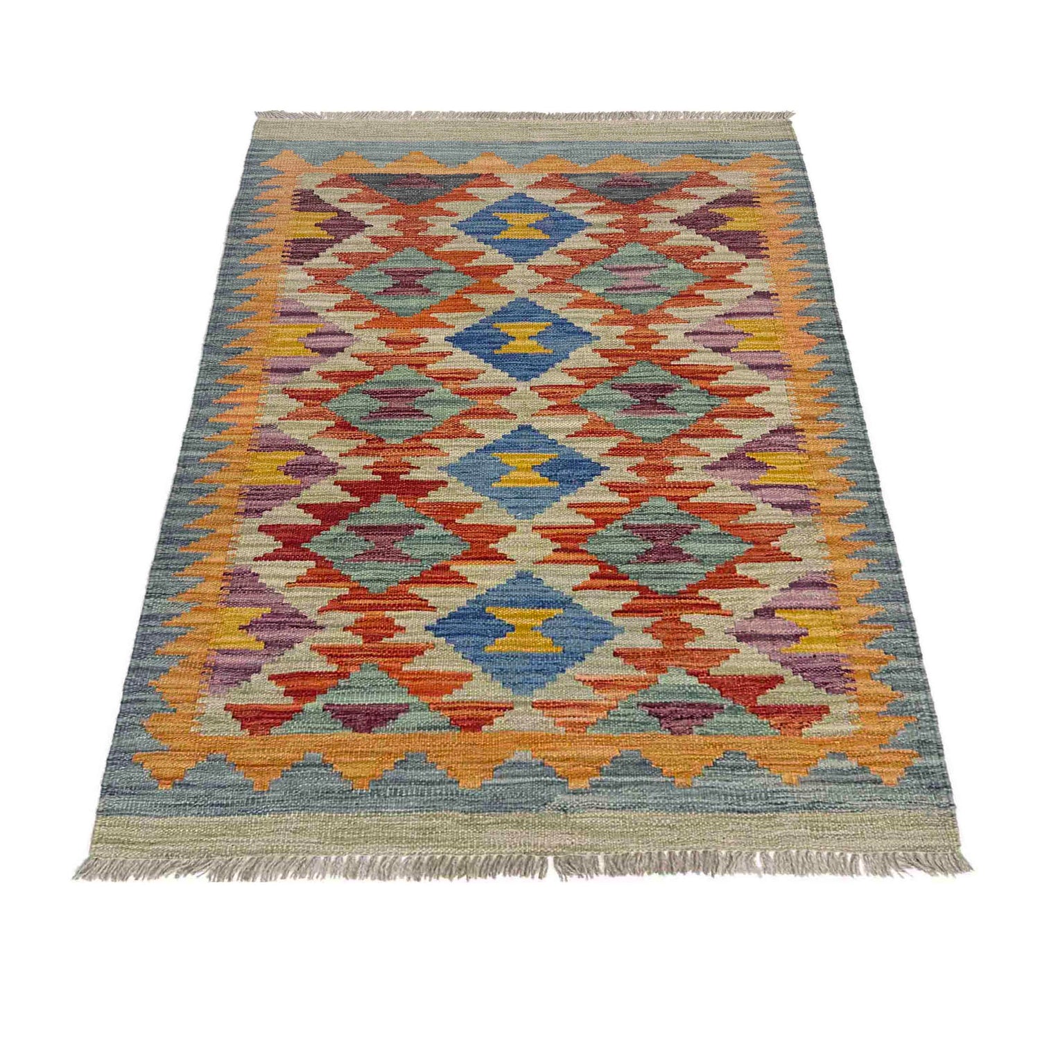 Handmade Multi Kilim Geometric 2x4 ft