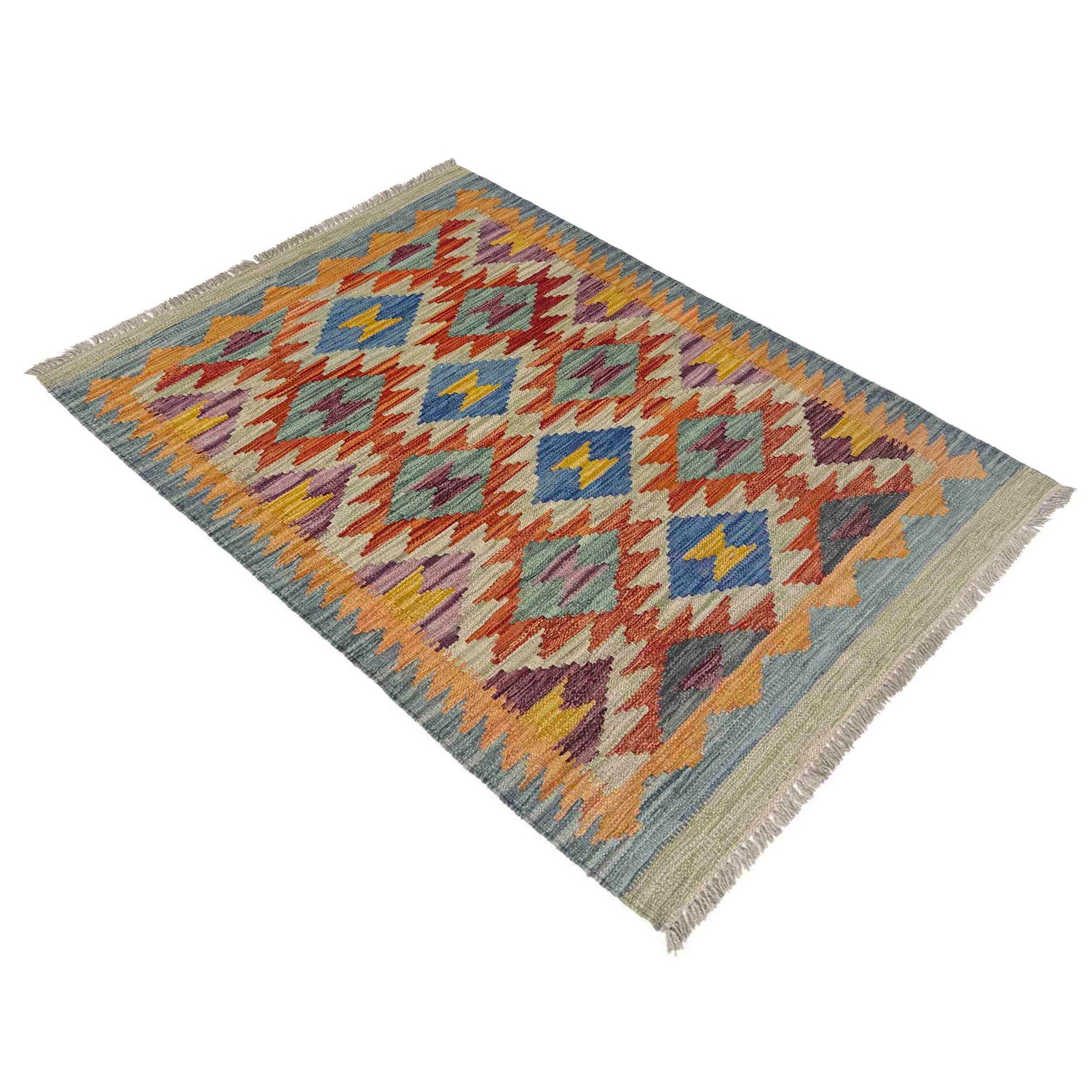 Handmade Multi Kilim Geometric 2x4 ft
