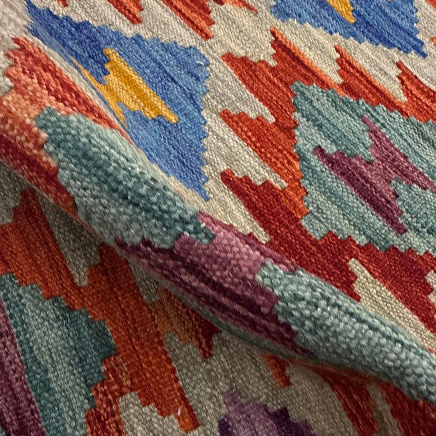 Handmade Multi Kilim Geometric 2x4 ft
