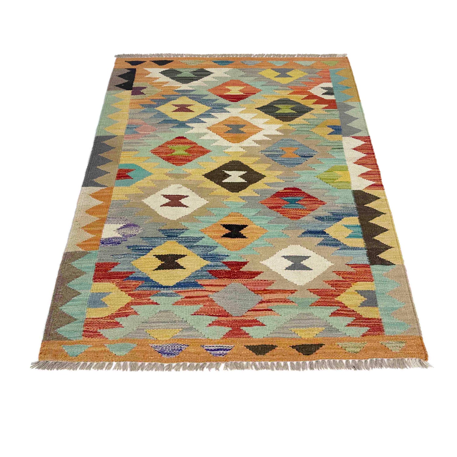 Handmade Multi Kilim Geometric 2x4 ft