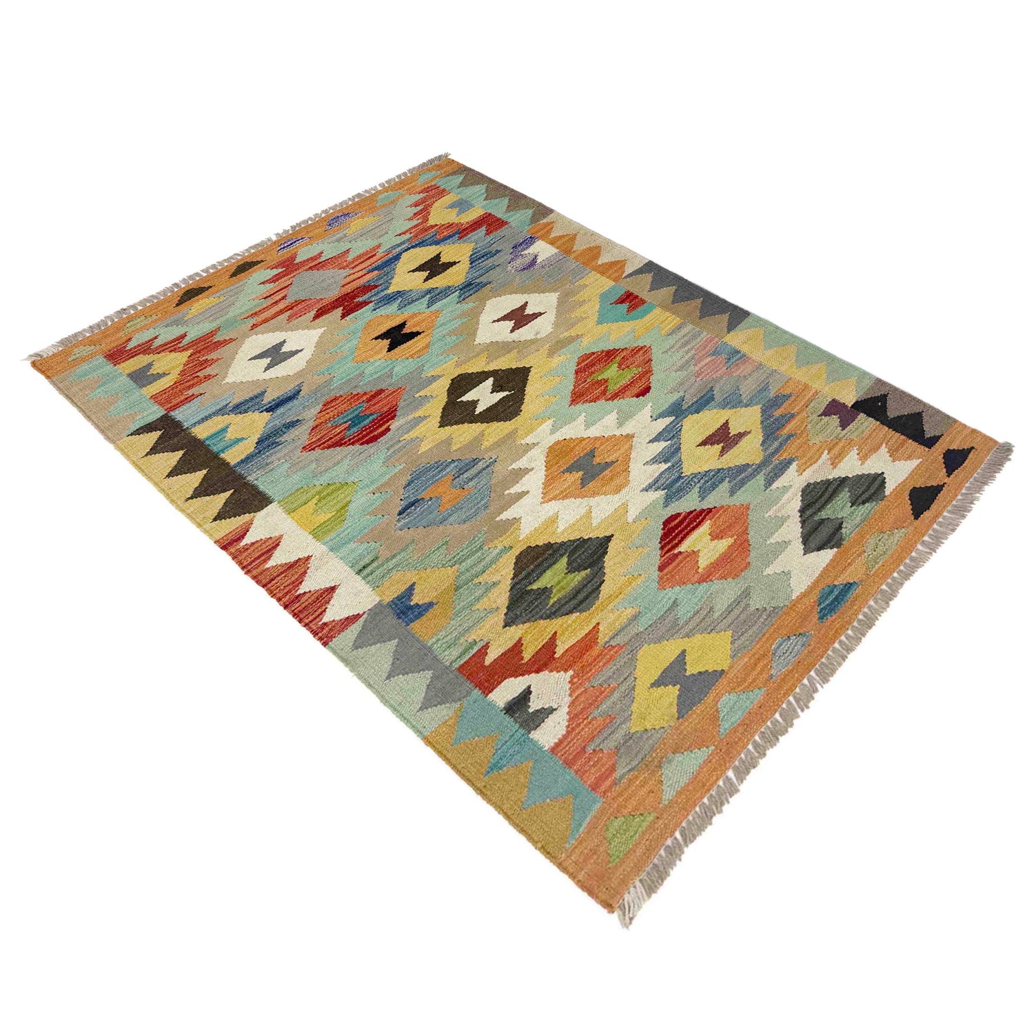 Handmade Multi Kilim Geometric 2x4 ft