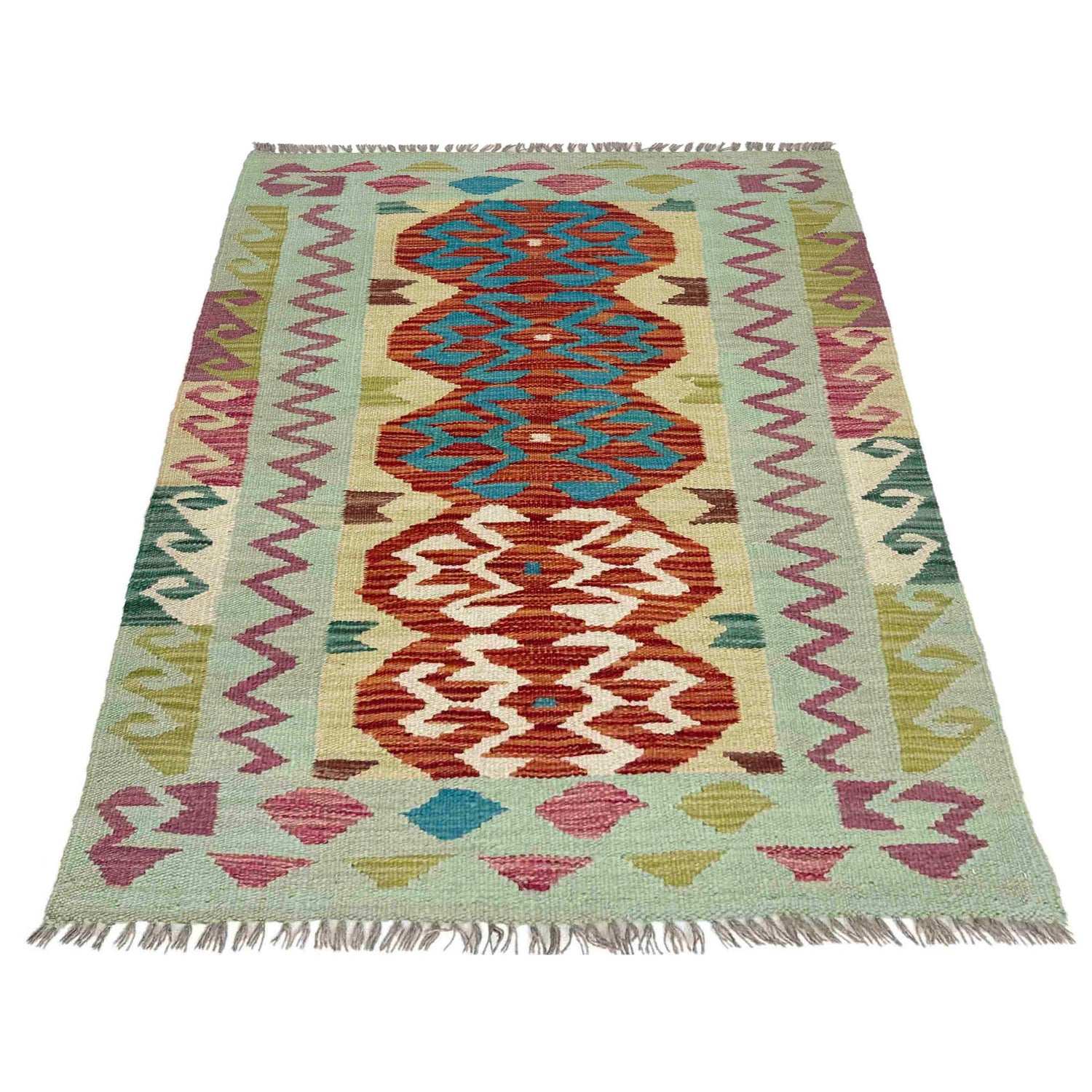 Handmade Multi Kilim Geometric 2x4 ft