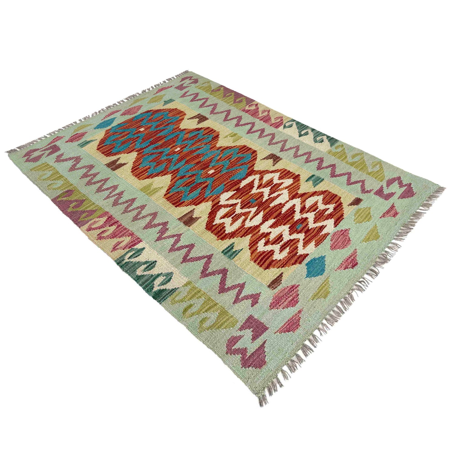 Handmade Multi Kilim Geometric 2x4 ft