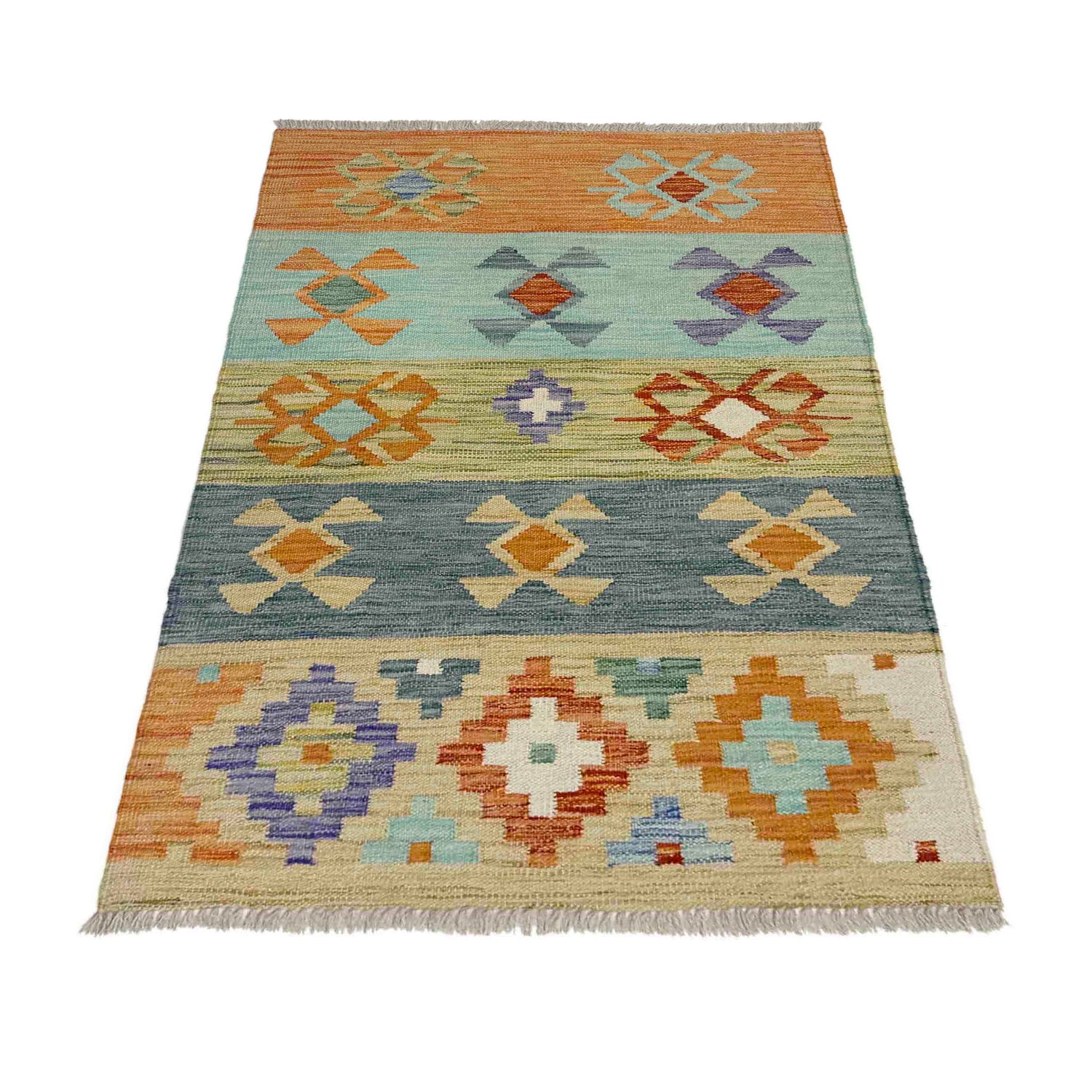 Handmade Multi Kilim Geometric 2x4 ft