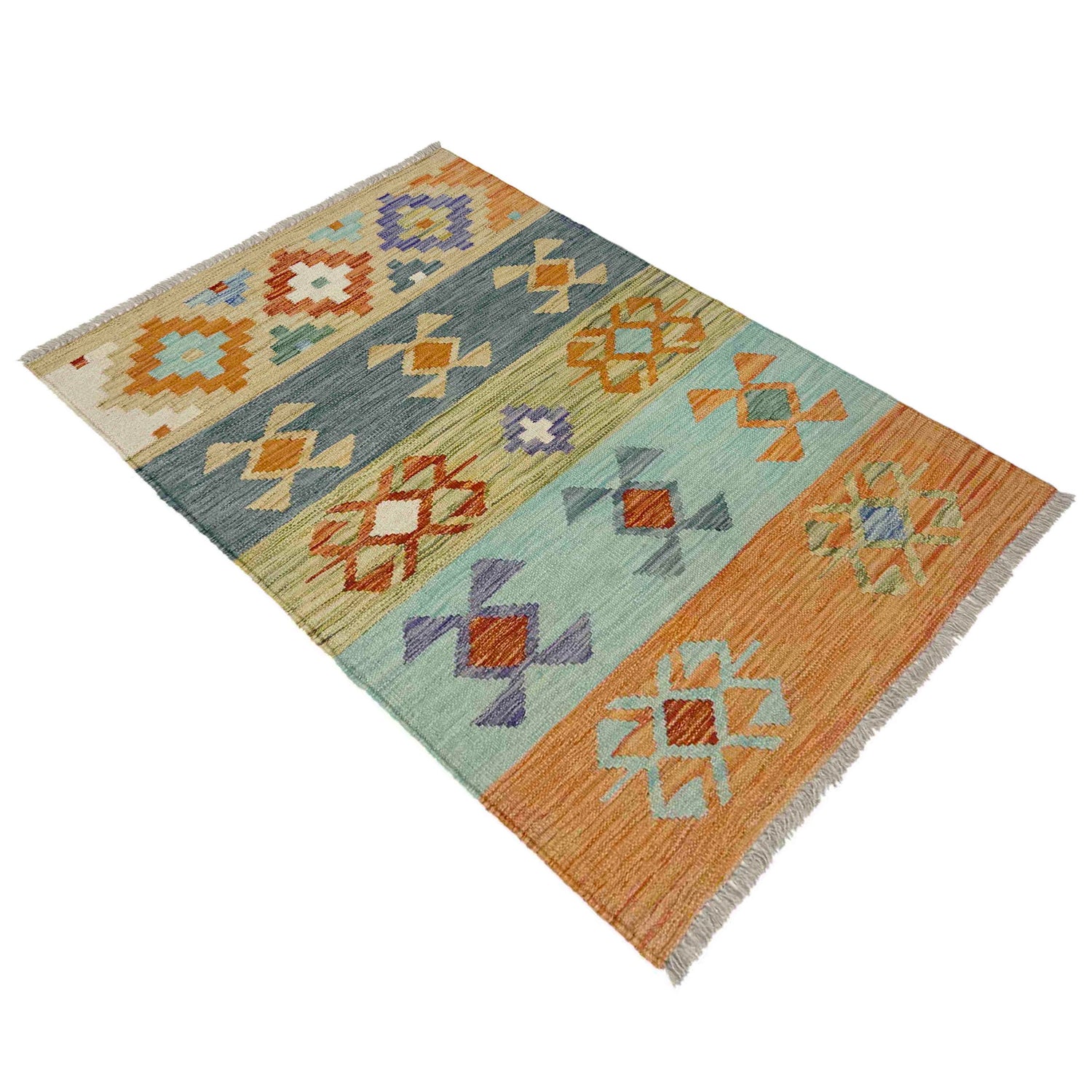 Handmade Multi Kilim Geometric 2x4 ft