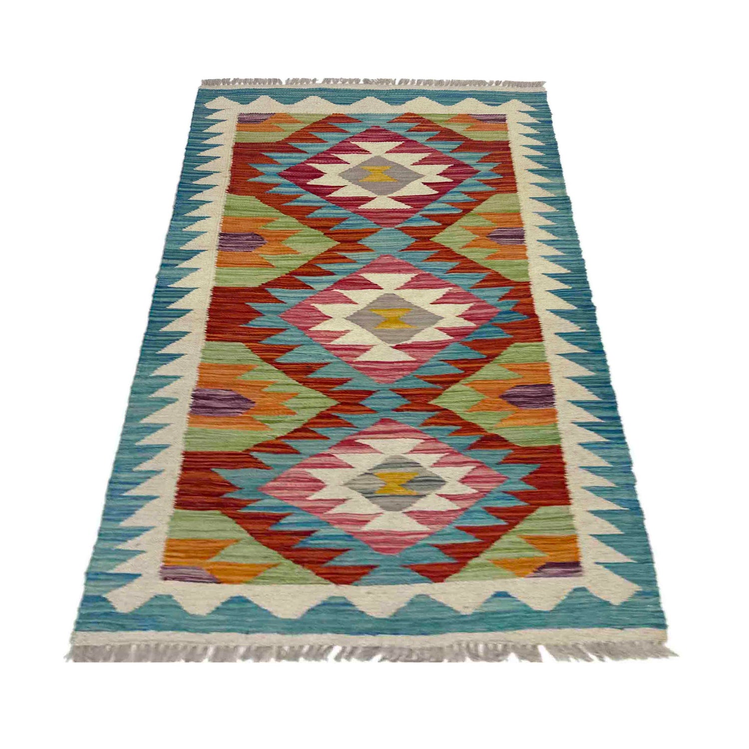 Handmade Multi Kilim Geometric 2x4 ft