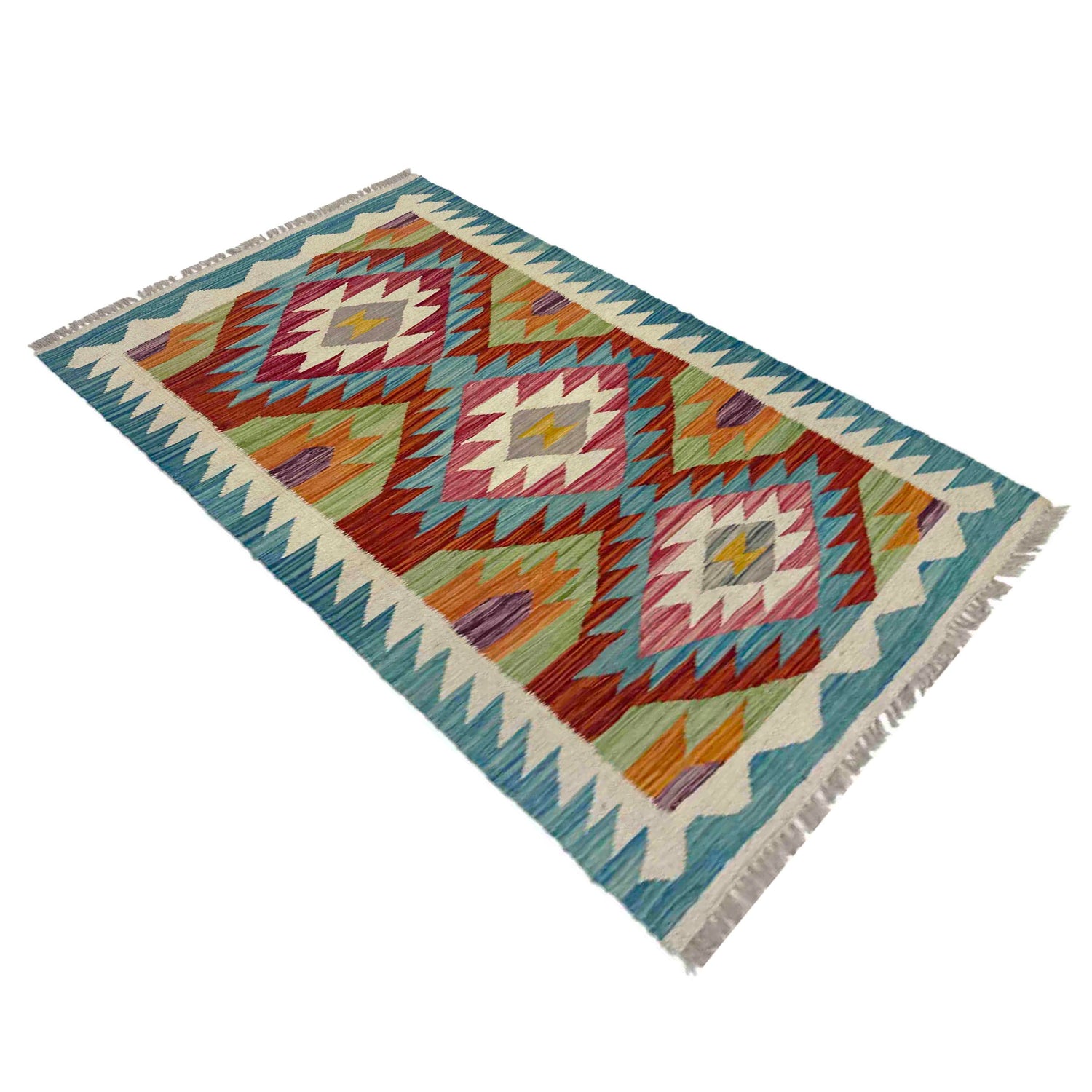 Handmade Multi Kilim Geometric 2x4 ft