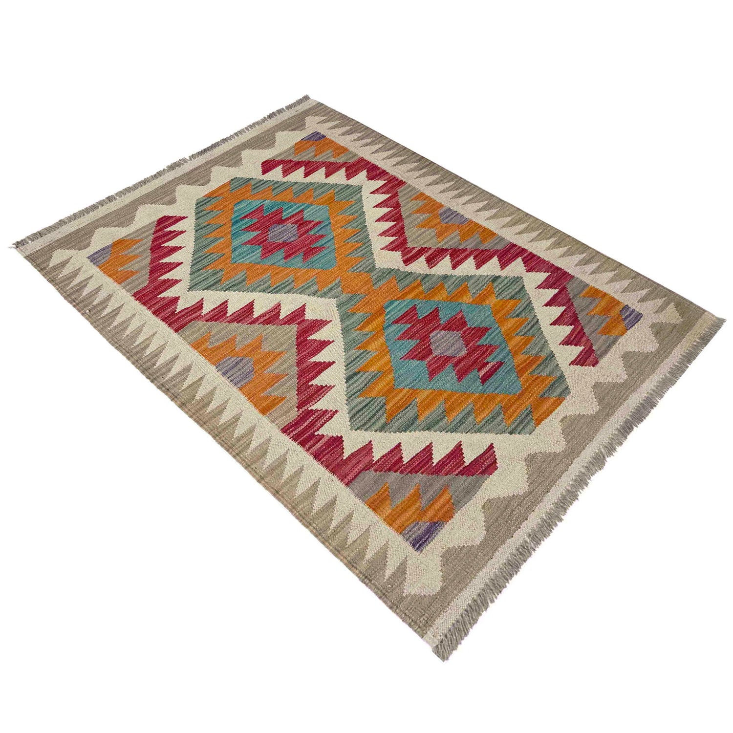 Handmade Multi Kilim Geometric 2x4 ft