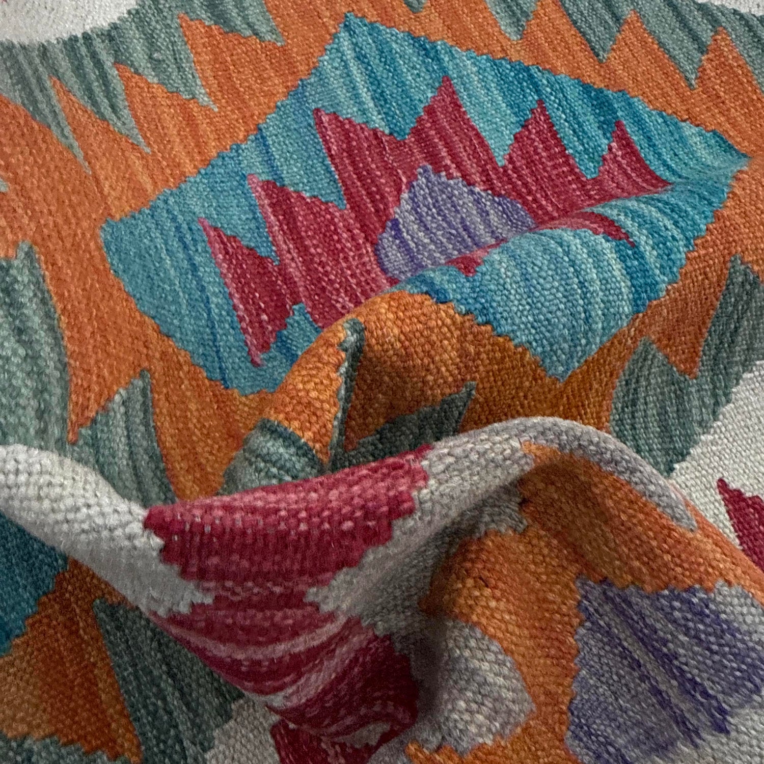 Handmade Multi Kilim Geometric 2x4 ft