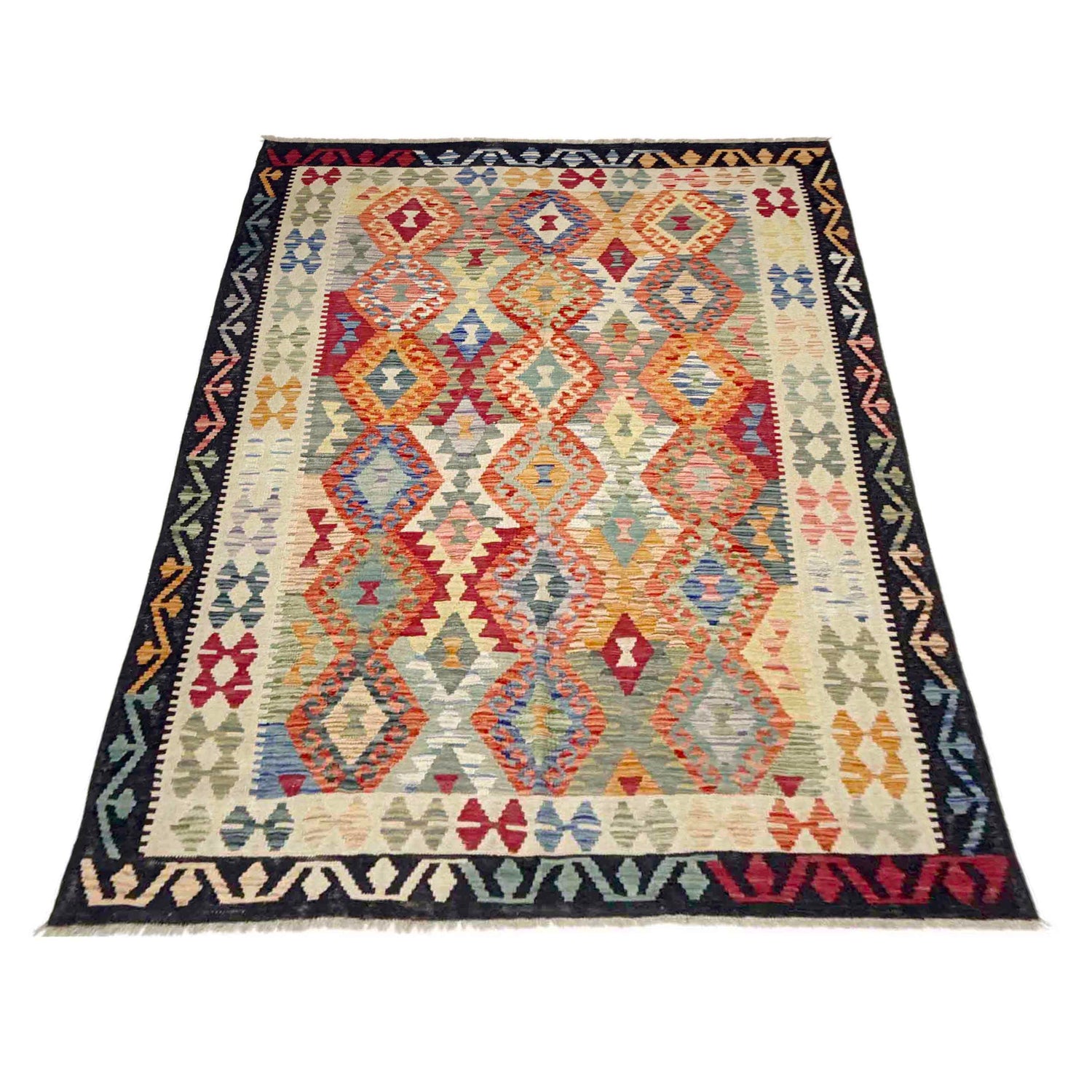 Handmade Multi Kilim Geometric 5x8 ft