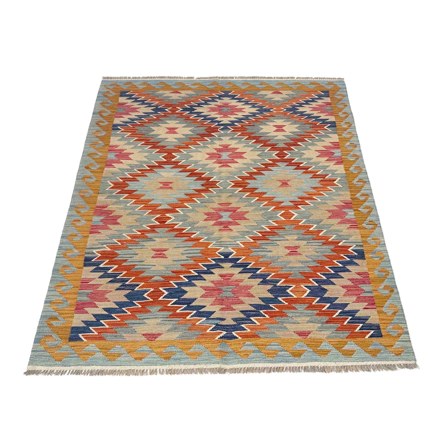 Handmade Multi Kilim Geometric 4x7 ft