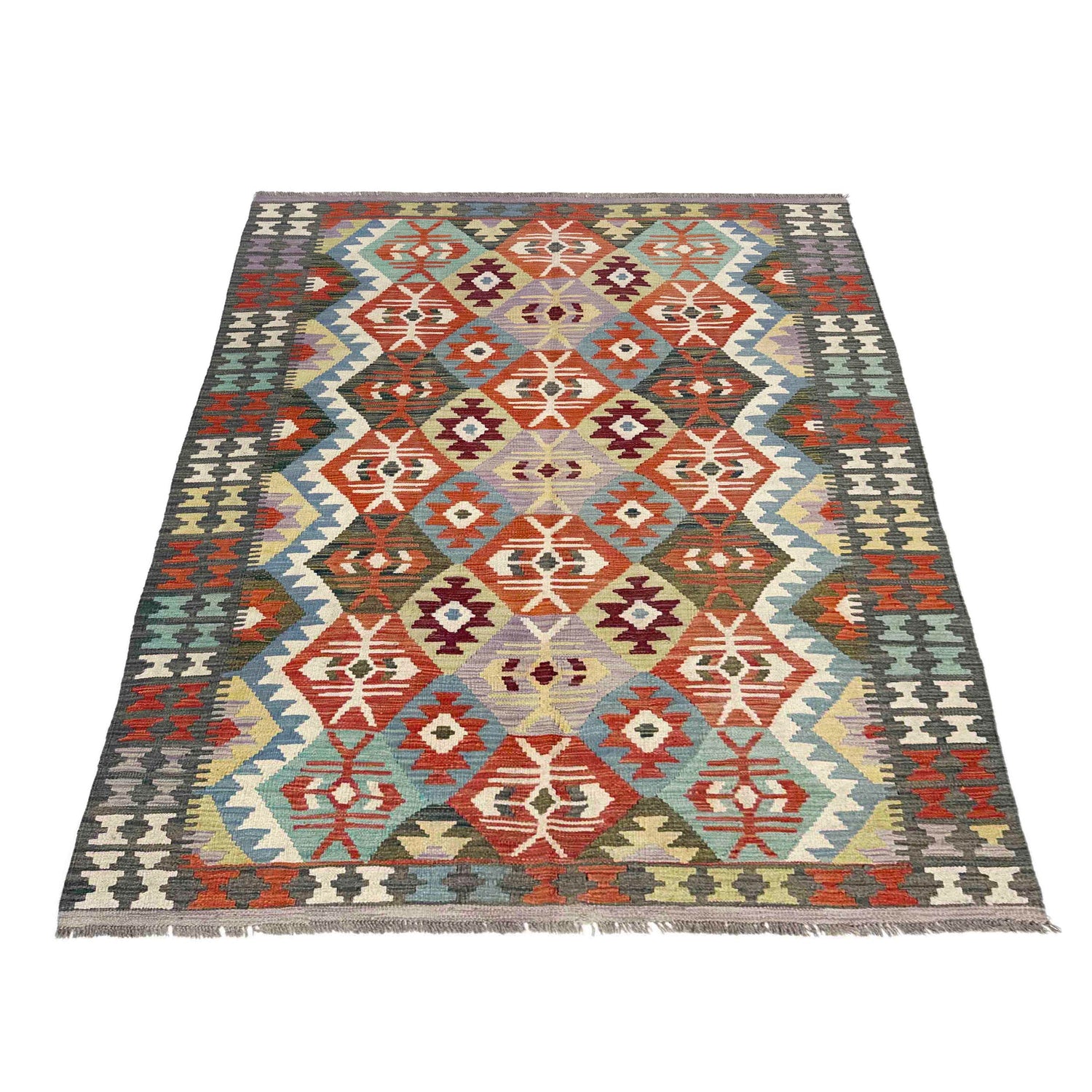 Handmade Multi Kilim Geometric 4x7 ft
