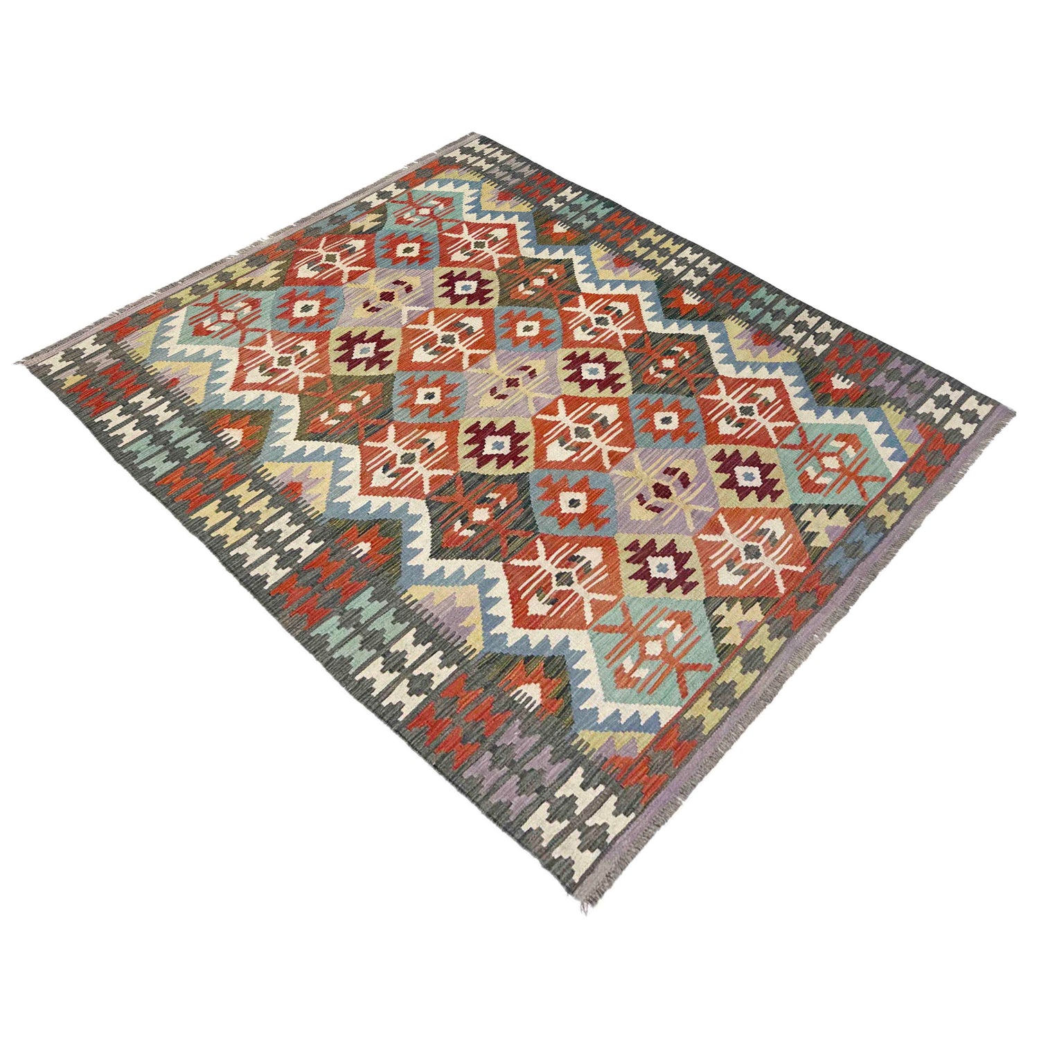 Handmade Multi Kilim Geometric 4x7 ft