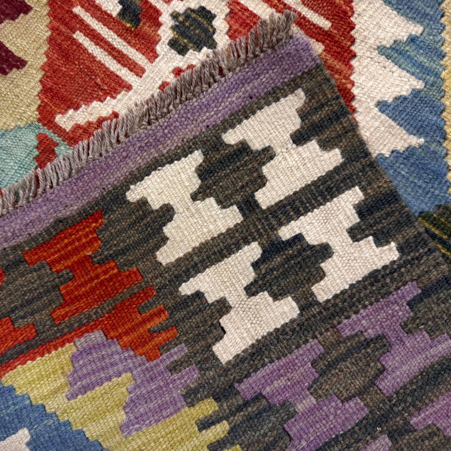 Handmade Multi Kilim Geometric 4x7 ft