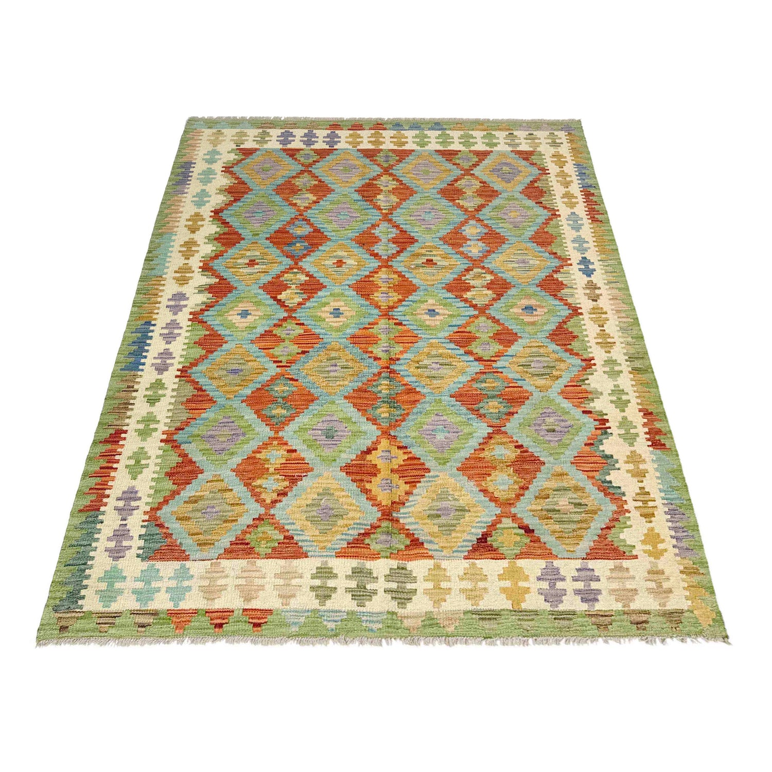 Handmade Multi Kilim Geometric 4x7 ft