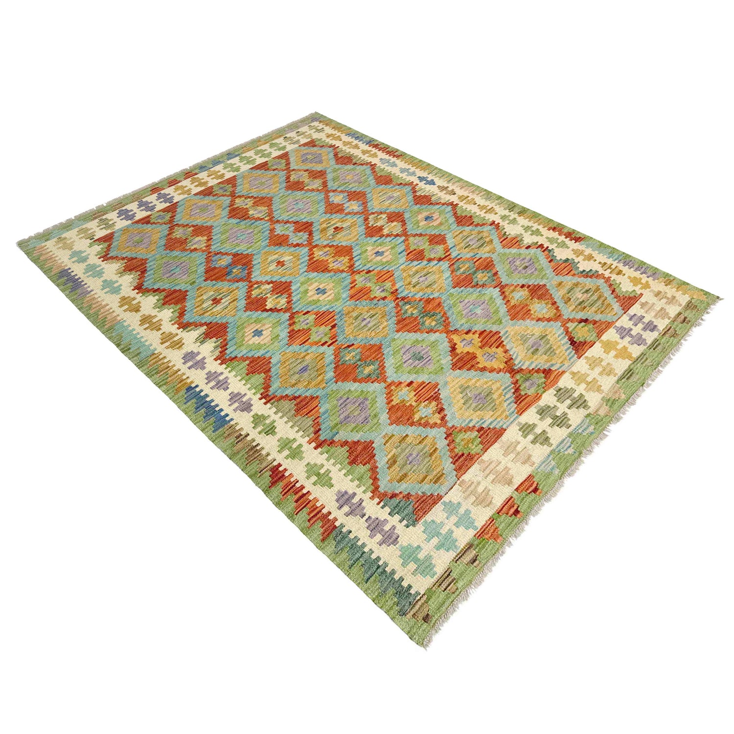 Handmade Multi Kilim Geometric 4x7 ft