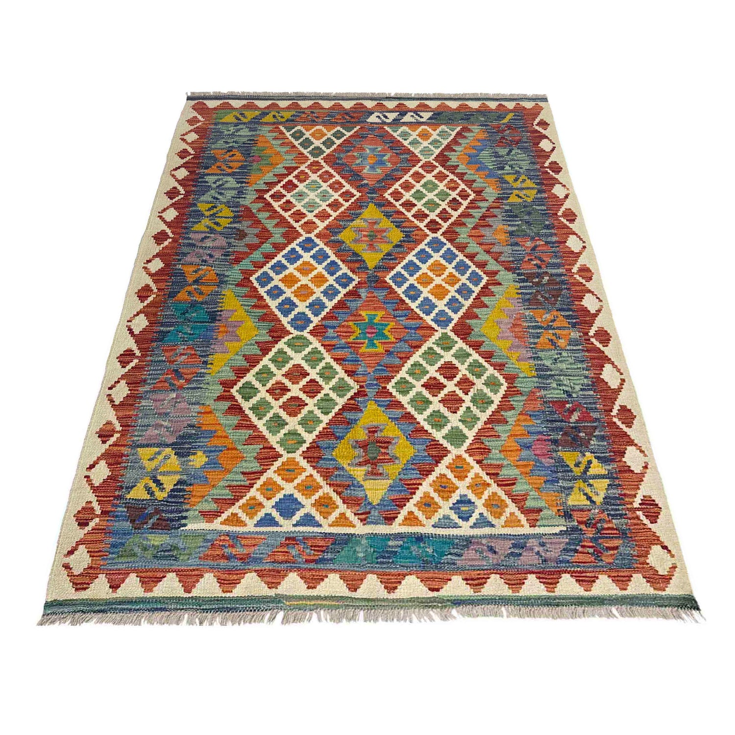 Handmade Multi Kilim Geometric 4x6 ft