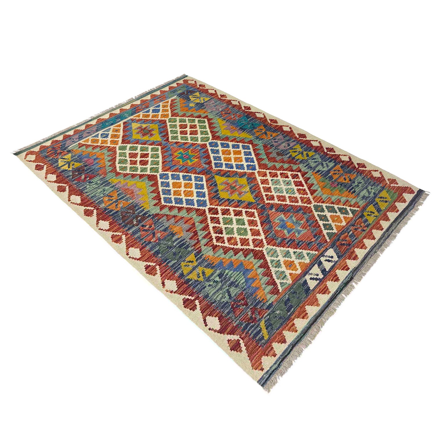 Handmade Multi Kilim Geometric 4x6 ft