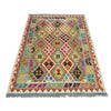 Handmade Multi Kilim Geometric 4x6 ft