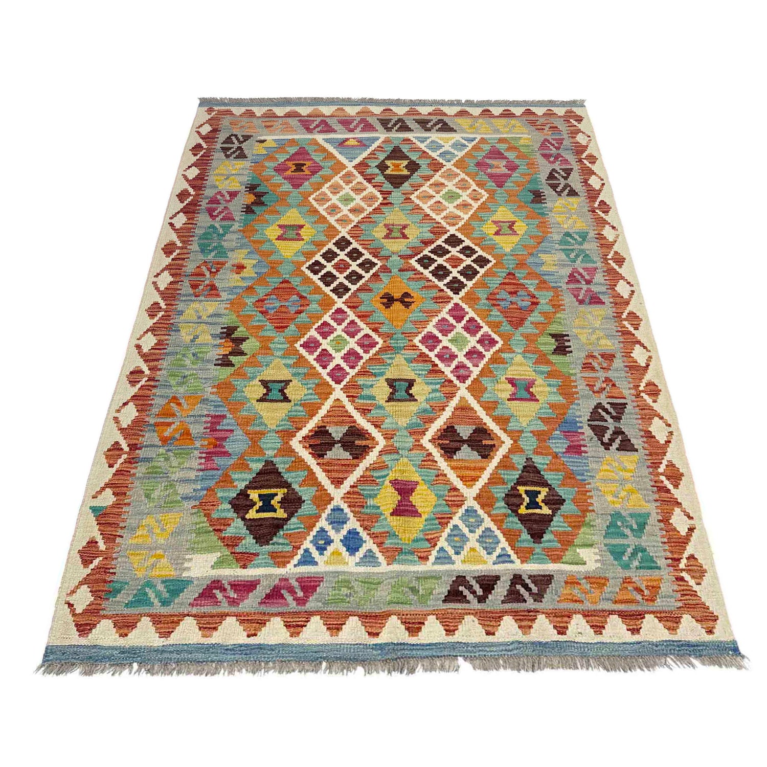 Handmade Multi Kilim Geometric 4x6 ft