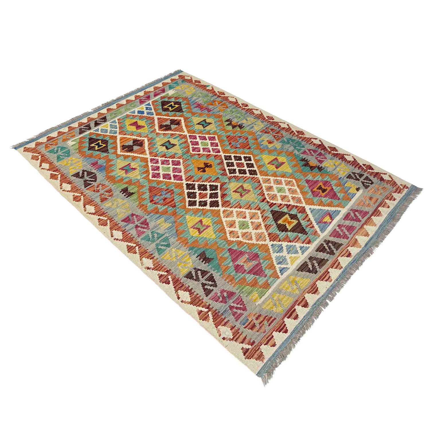 Handmade Multi Kilim Geometric 4x6 ft