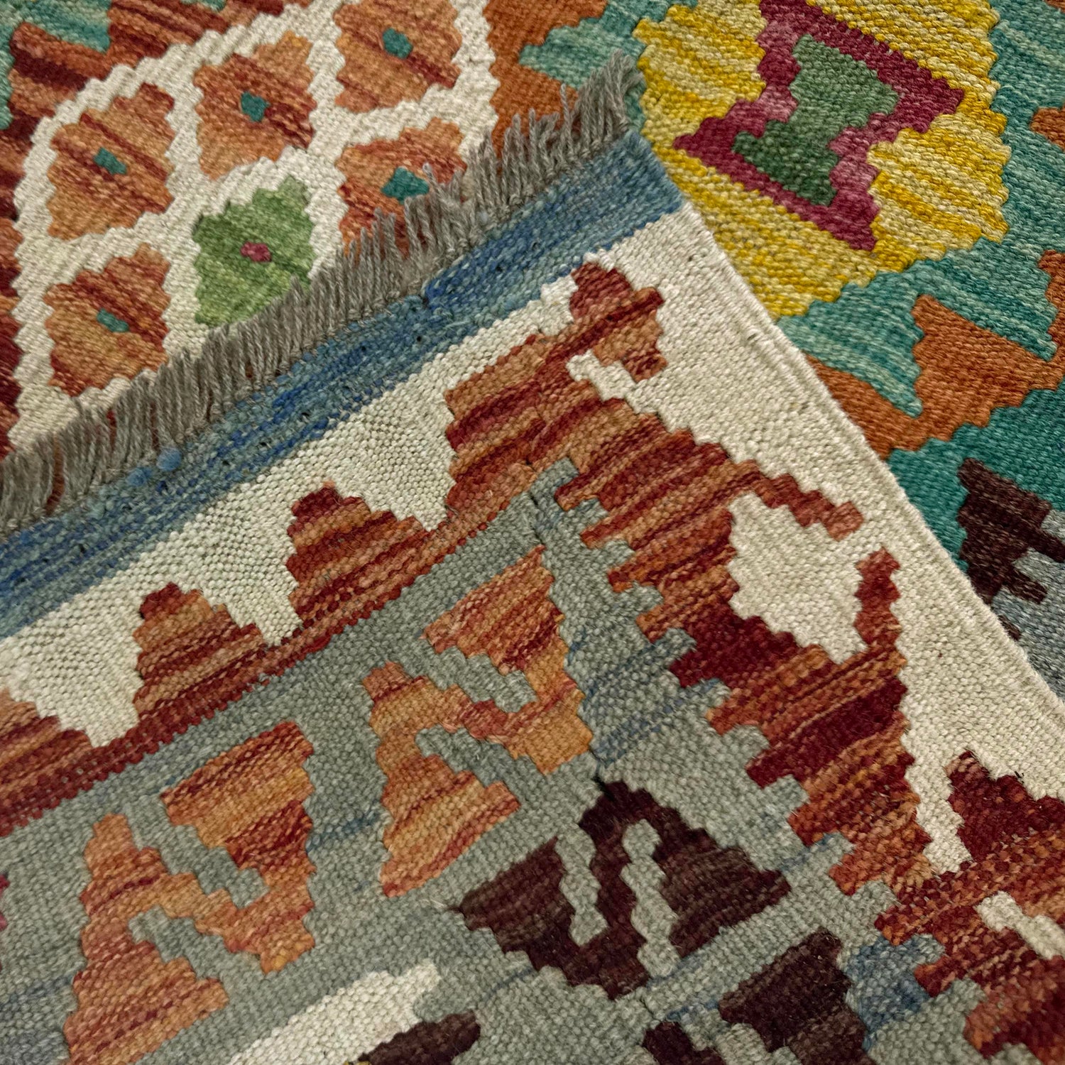 Handmade Multi Kilim Geometric 4x6 ft
