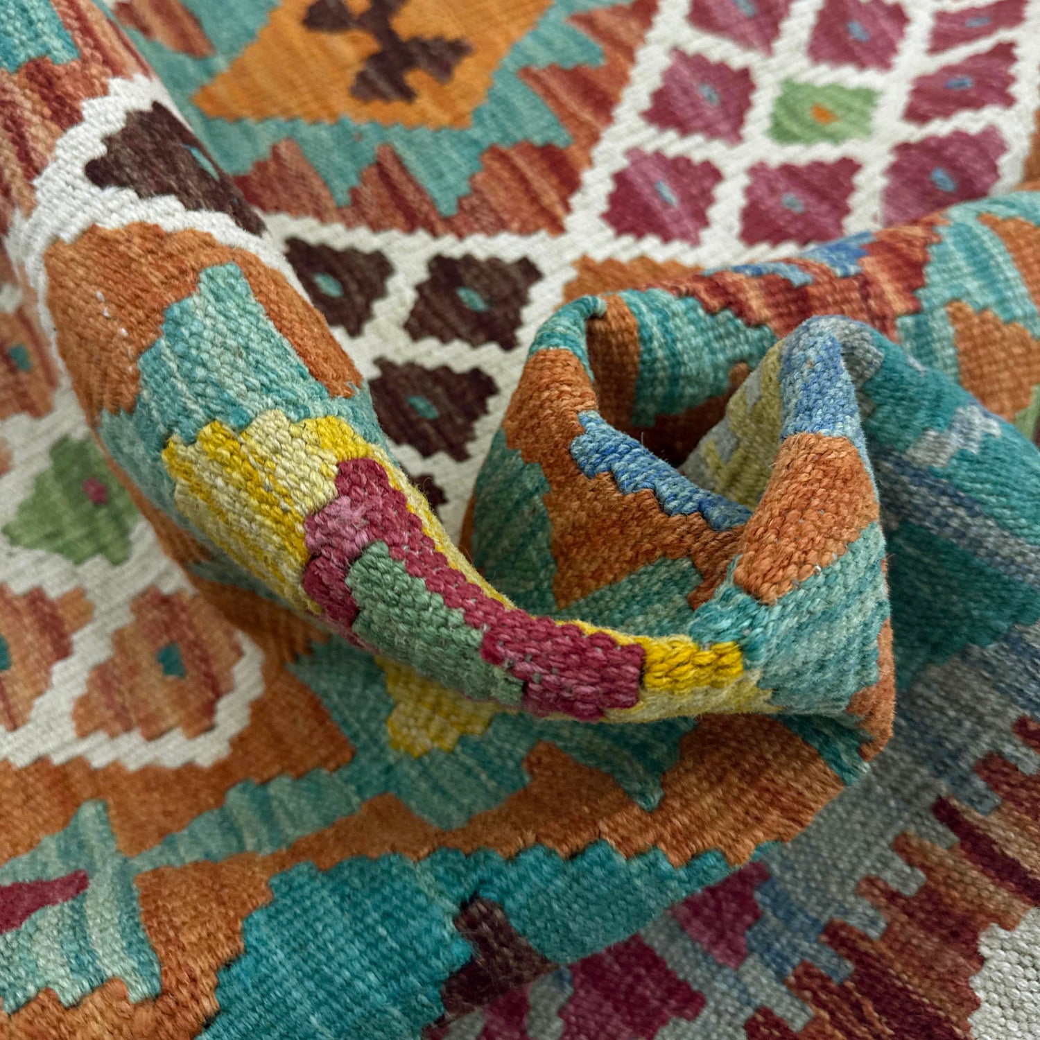 Handmade Multi Kilim Geometric 4x6 ft