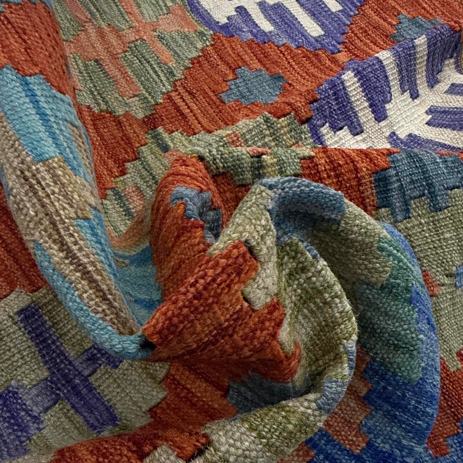 Handmade Multi Kilim Geometric 5x8 ft