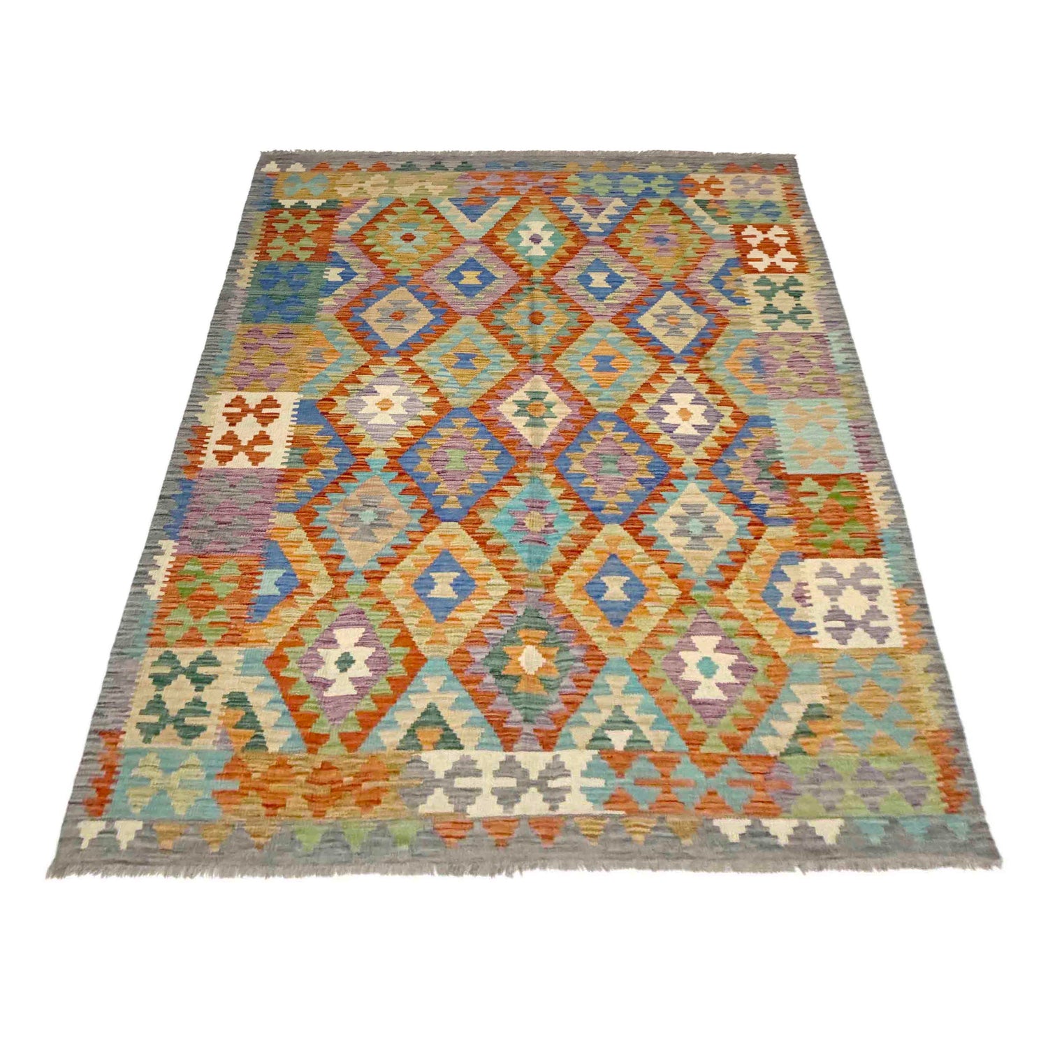 Handmade Multi Kilim Geometric 5x8 ft
