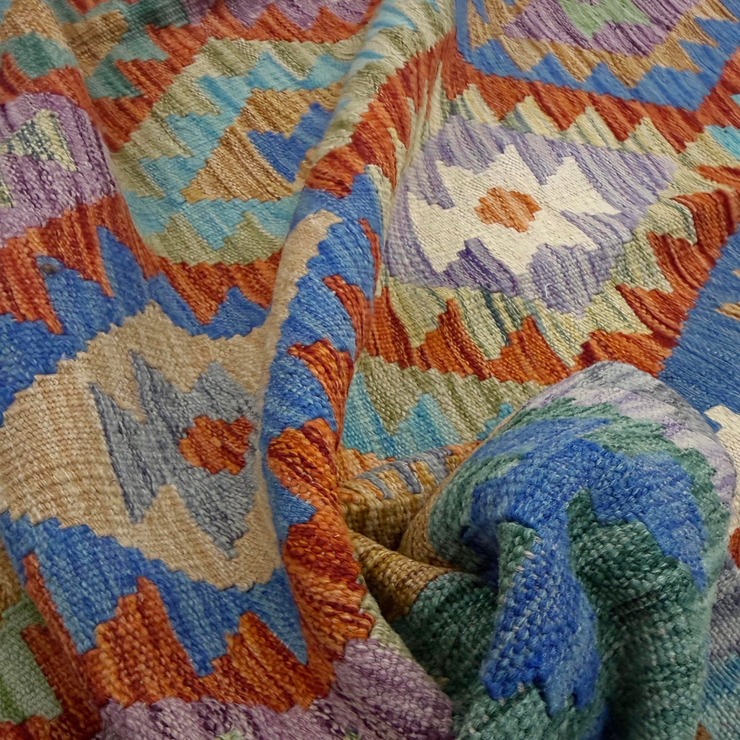 Handmade Multi Kilim Geometric 5x8 ft