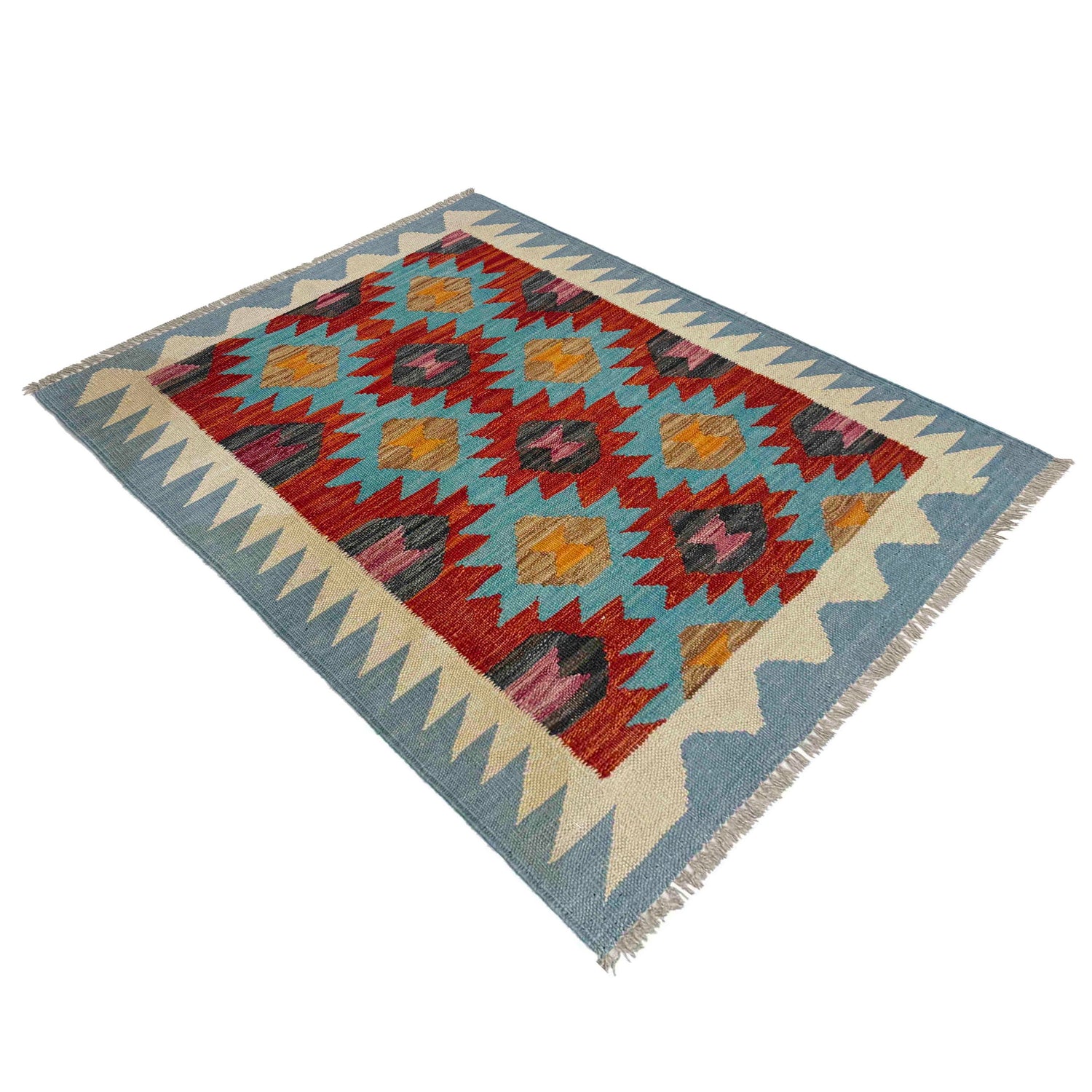 Handmade Multi Kilim Geometric 2x4 ft