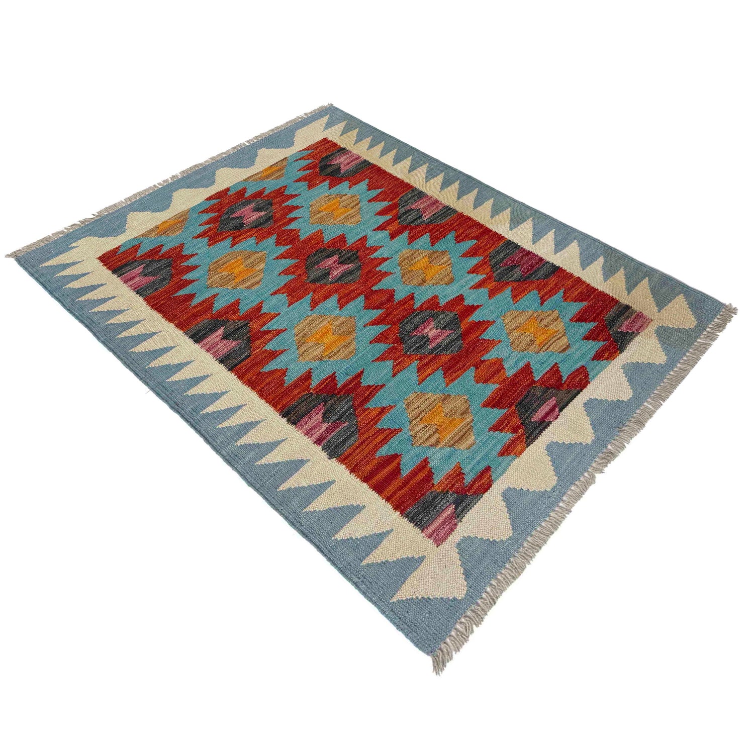 Handmade Multi Kilim Geometric 2x4 ft