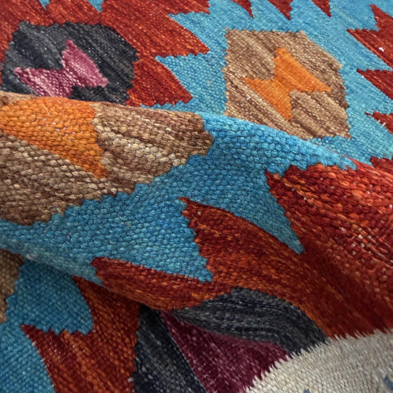 Handmade Multi Kilim Geometric 2x4 ft