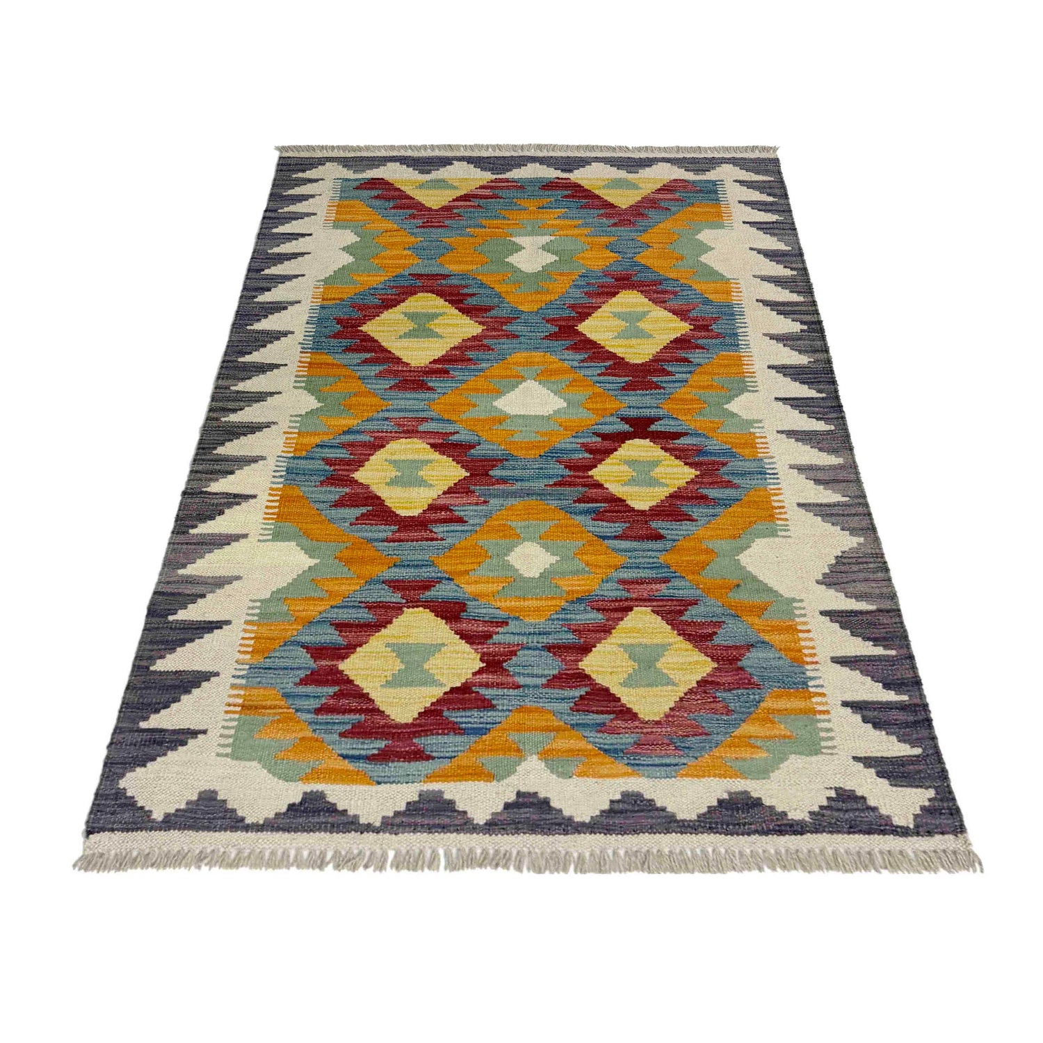 Handmade Multi Kilim Geometric 2x4 ft